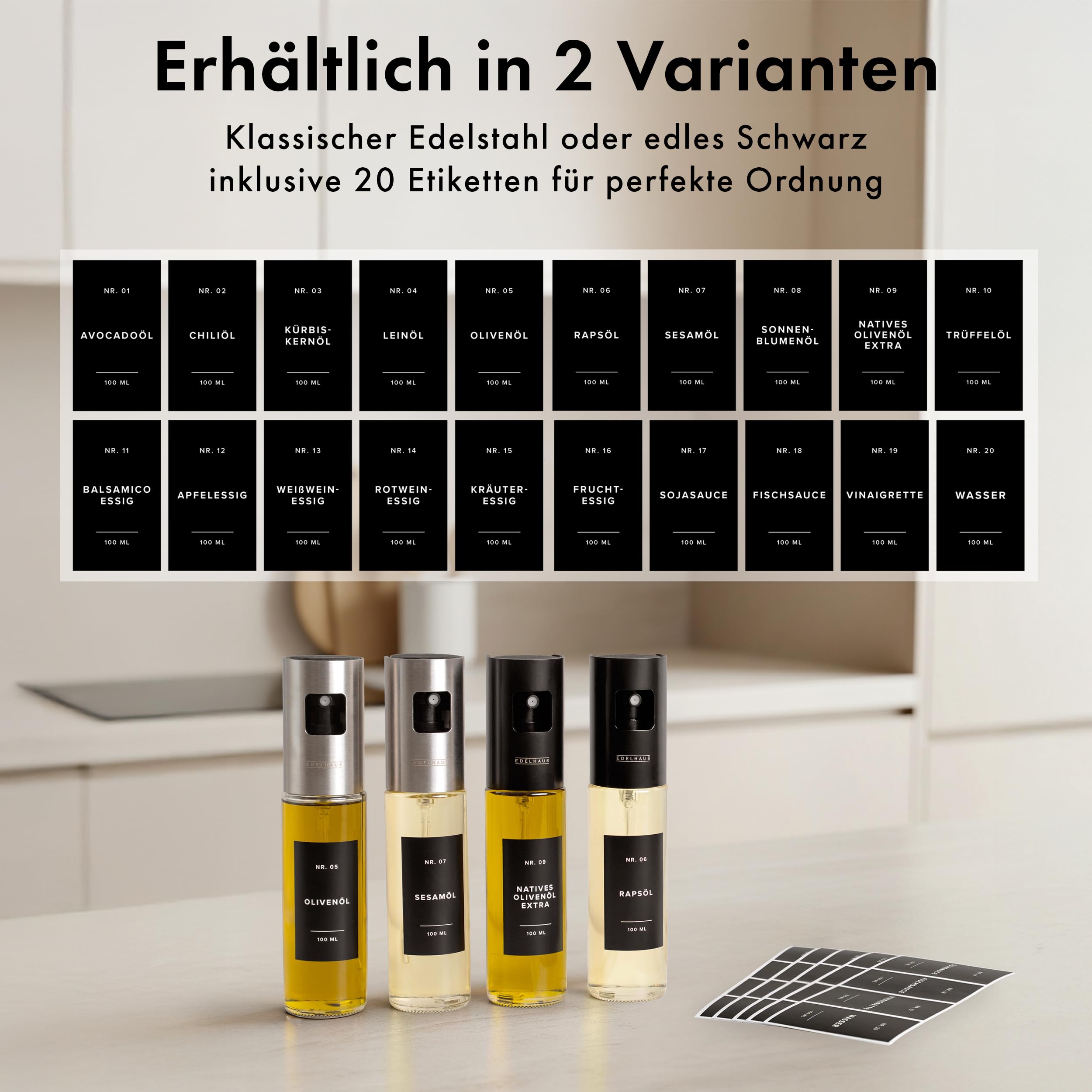Ölsprüher 2er Set mit Edelstahldeckel – 5