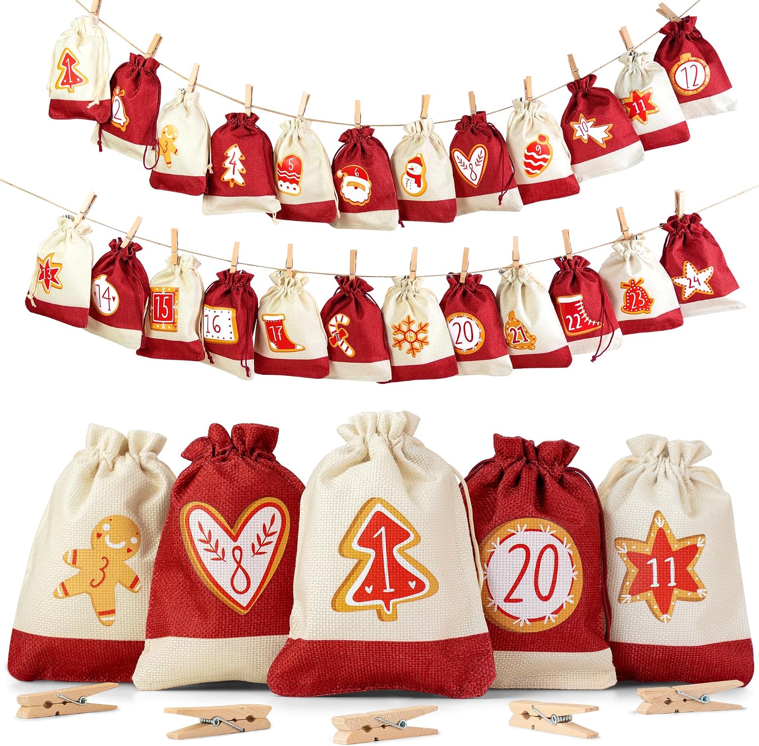 EDELHAUS Adventskalender zum Befüllen (24-teilig)