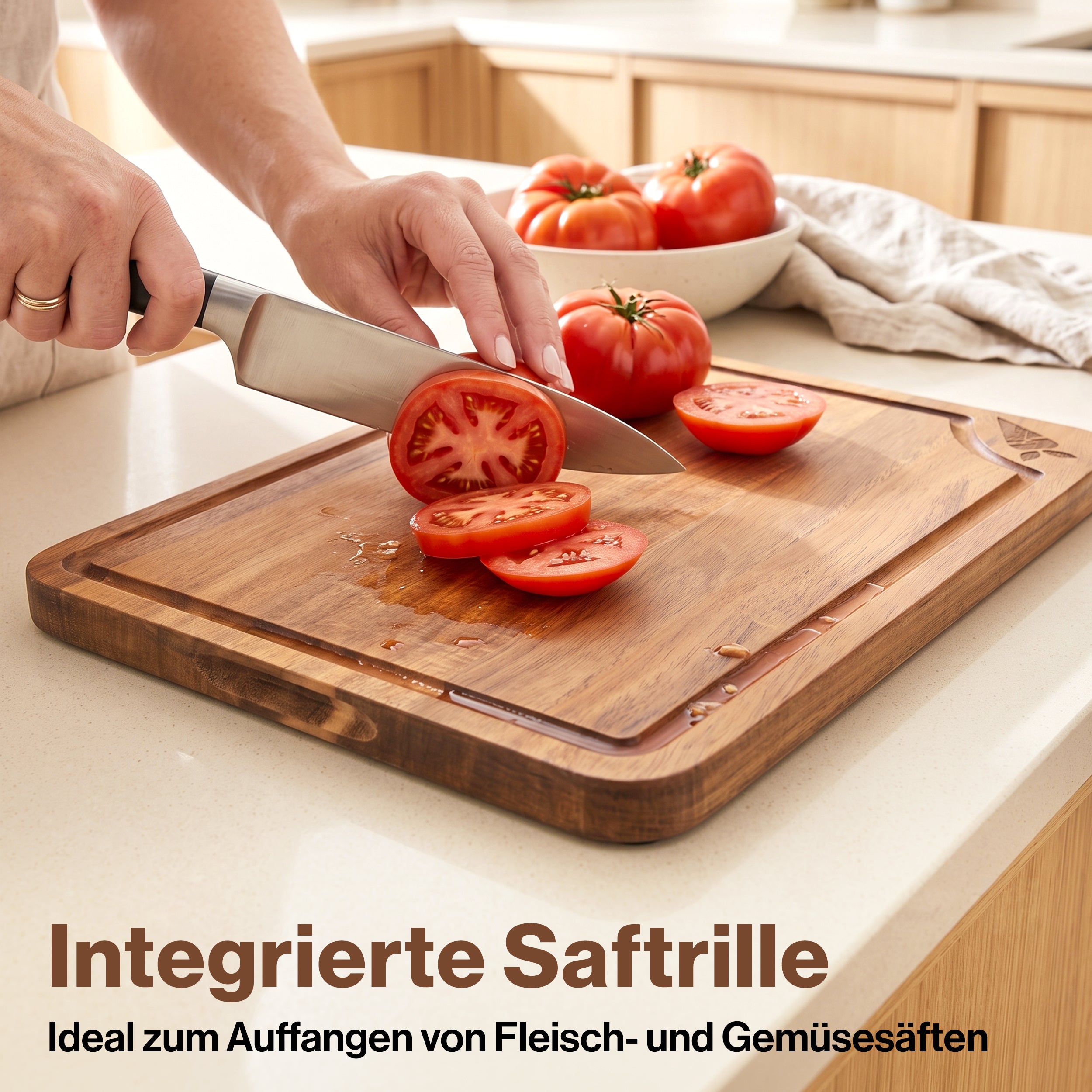 EDELHAUS Schneidebrett Set Akazie doppelseitig (3-teilig)