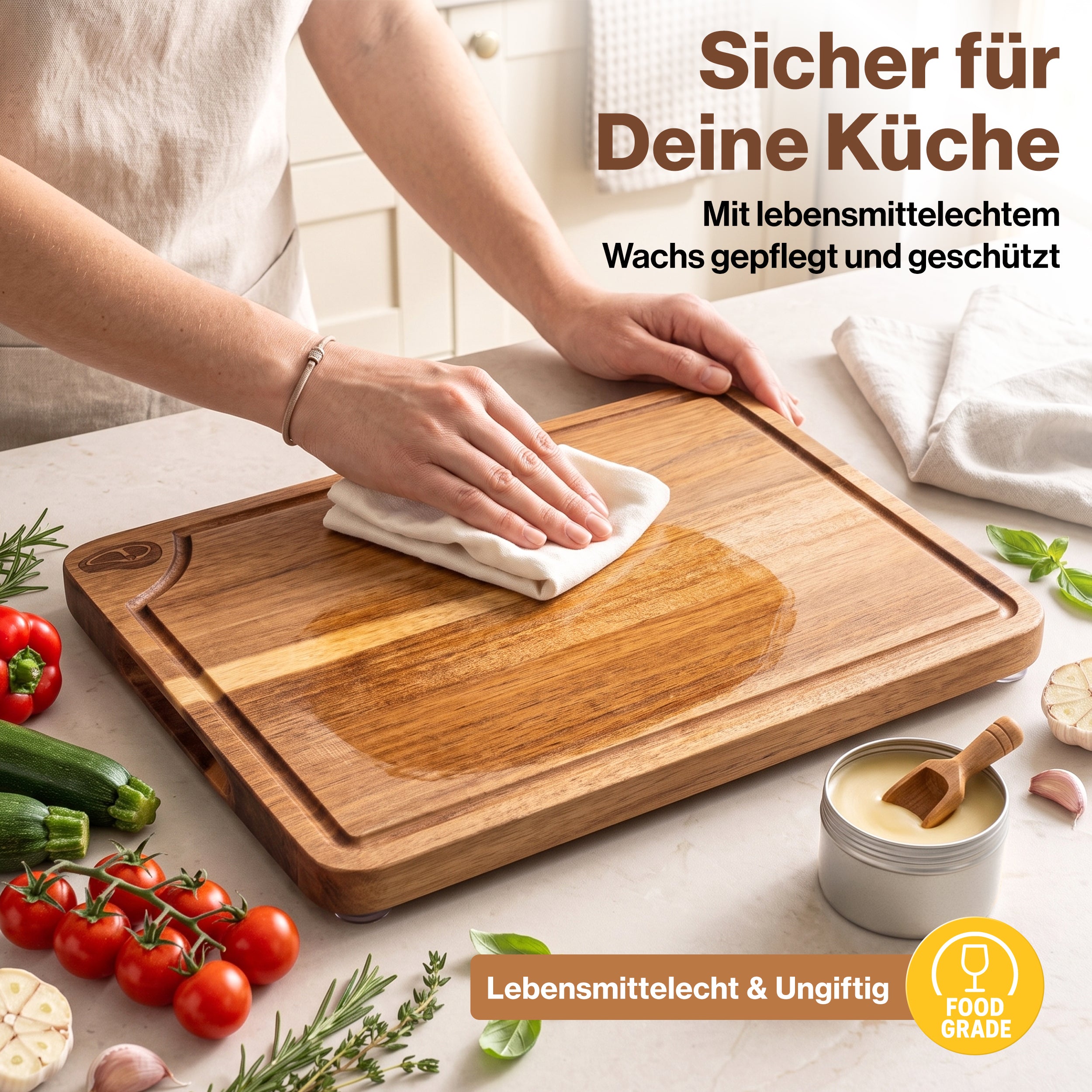 EDELHAUS Schneidebrett Set Akazie doppelseitig (3-teilig)