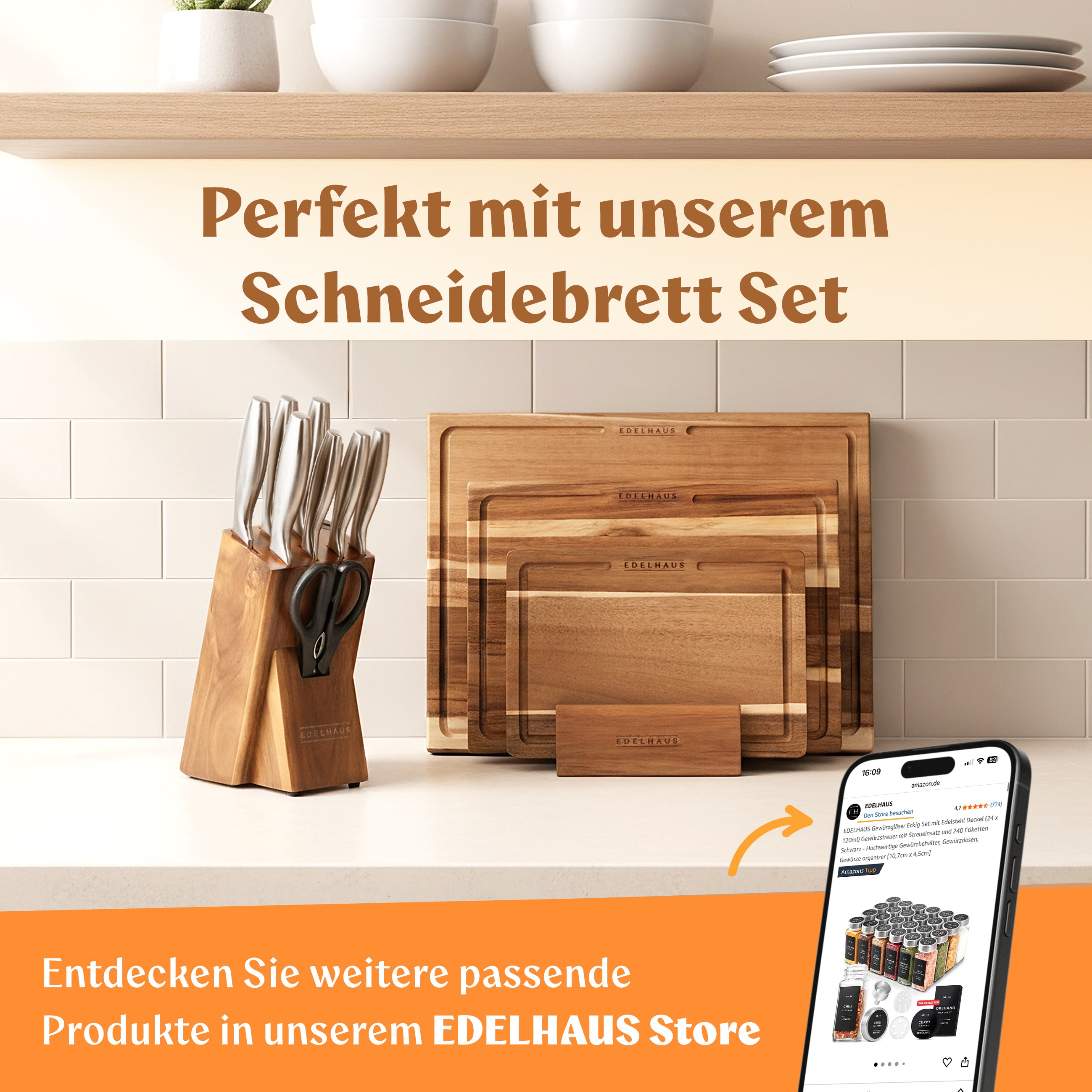 EDELHAUS Messerblock mit Messer 9-teilig