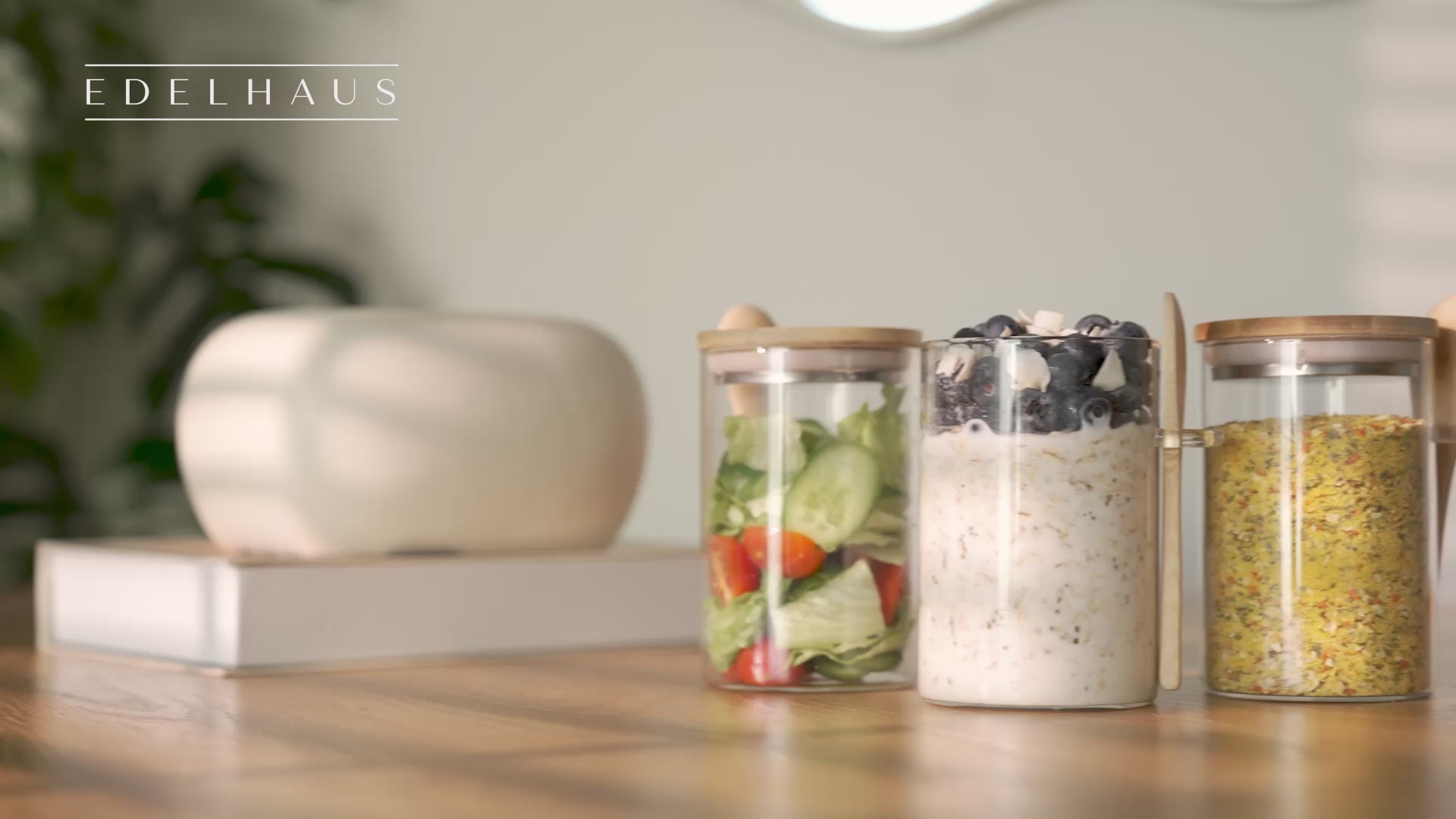 Overnight Oats Gläser mit Deckel, Etiketten & Löffeln (4 x 500ml)