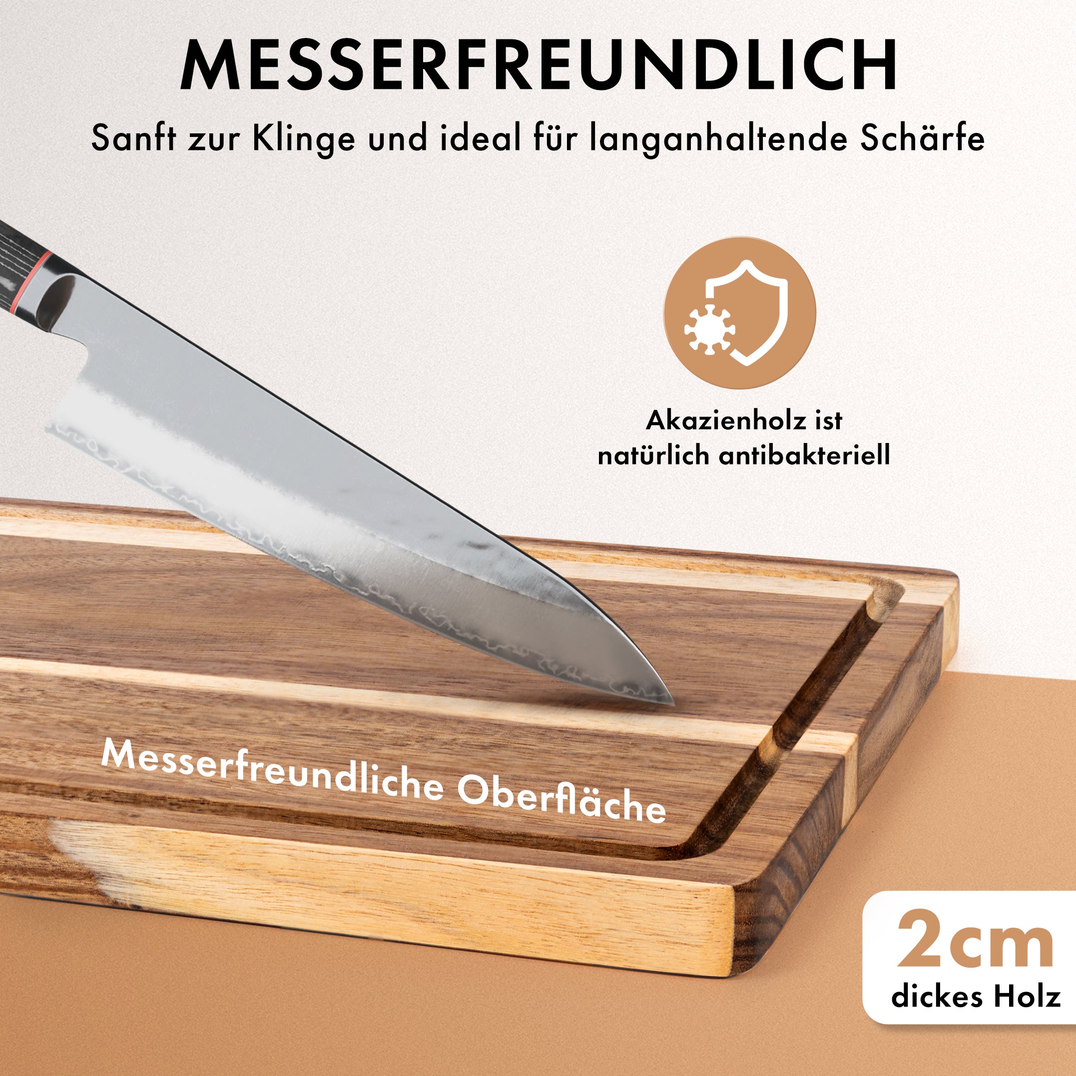 Akazien Schneidebrett 3er Set (40x30 / 33x24 / 26x18cm)