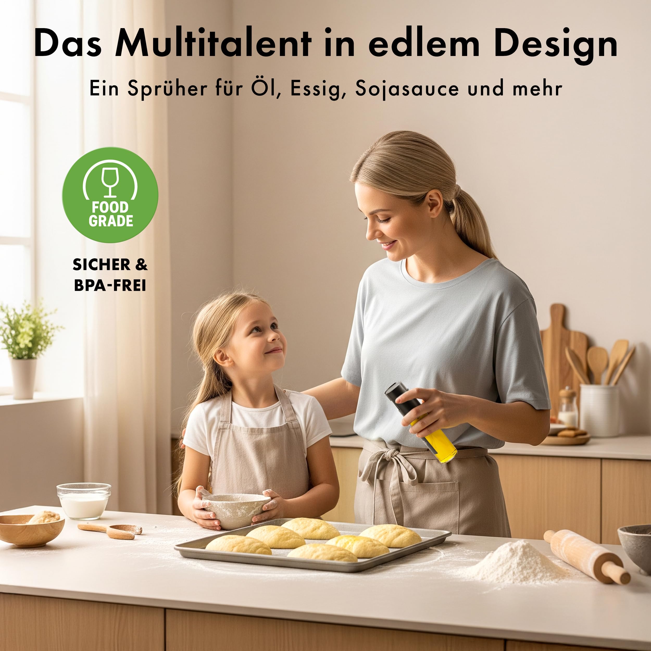 Ölsprüher 2er Set mit schwarzem Deckel – 2