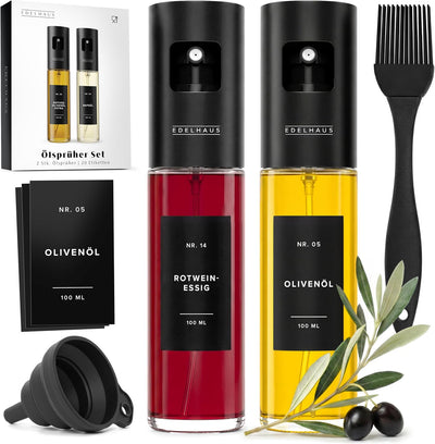 EDELHAUS Öl-Sprühflasche aus Edelstahl & Glas