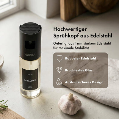 Ölsprüher 2er Set mit schwarzem Deckel – 6