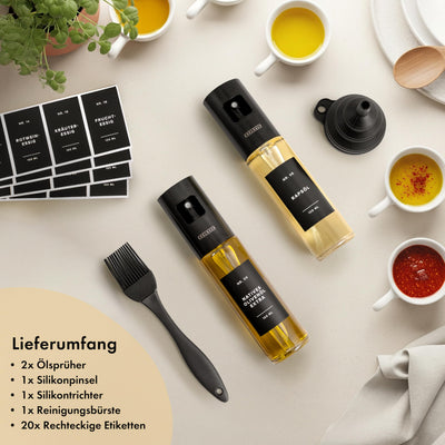 Ölsprüher 2er Set mit schwarzem Deckel – 4