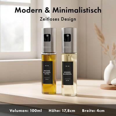Ölsprüher 2er Set mit Edelstahldeckel – 1