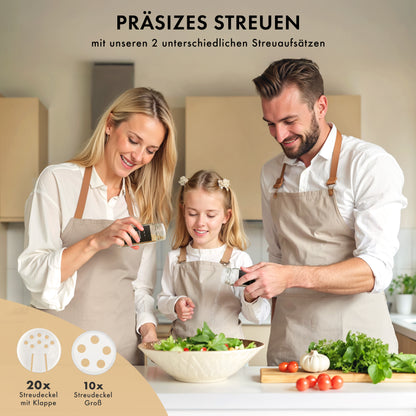 Gewürzgläser Set mit Edelstahldeckel  (24 Stück) mit 240 Aufklebern