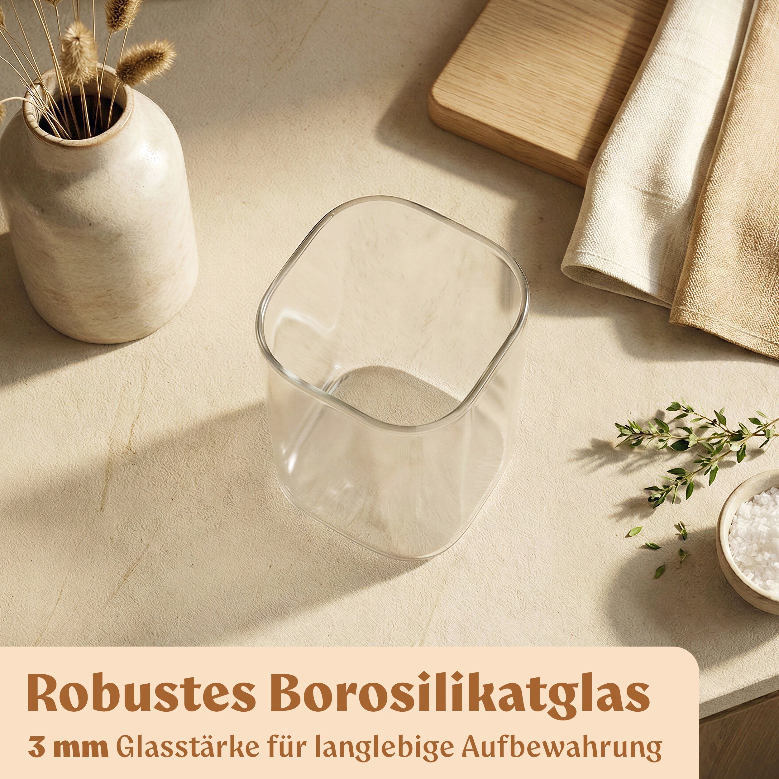 Vorratsgläser mit Deckel aus Edelstahl (4x 1000ml, 8x 600ml) Vorratsdosen mit Deckel &amp; 114 Vorratsetiketten - Luftdichtes Vorratsglas - Stapelbare Glasbehälter