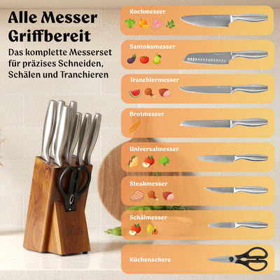 EDELHAUS Messerblock mit Messer 9-teilig