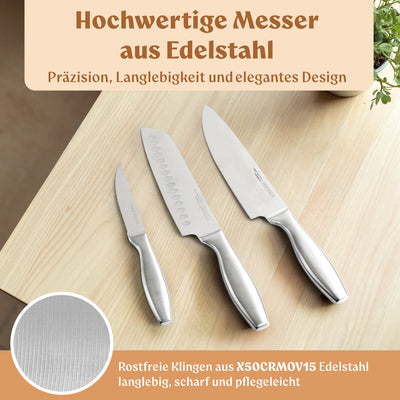 EDELHAUS Messerblock mit Messer 9-teilig
