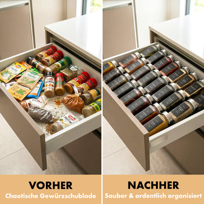 EDELHAUS  Gewürzgläser Set mit Edelstahldeckel  (24 Stück) mit 240 Schwarze Etiketten