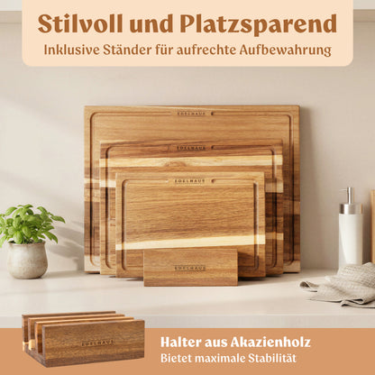 Akazien Schneidebrett 3er Set (40x30 / 33x24 / 26x18cm)