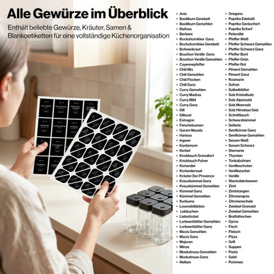 EDELHAUS Gewürzgläser mit verstellbarem Deckel (24 × 120 ml)