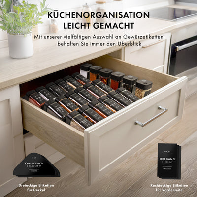 Gewürzgläser Eckig Set mit Streueinsatz (24 x 120ml)