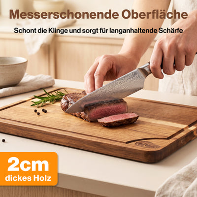 EDELHAUS Schneidebrett Set Akazie doppelseitig (3-teilig)