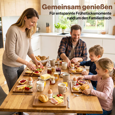 EDELHAUS Frühstücksbrettchen Akazie (5er Set, 23 × 16 cm)
