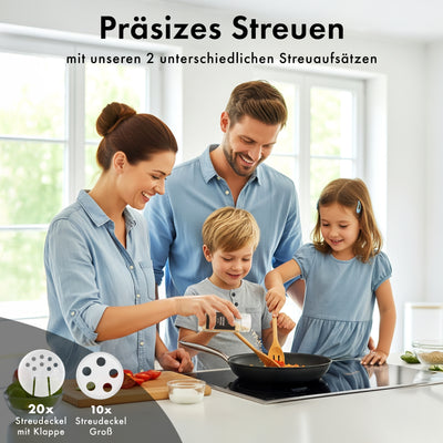 EDELHAUS  Gewürzgläser Set mit Edelstahldeckel  (24 Stück) mit 240 Schwarze Etiketten
